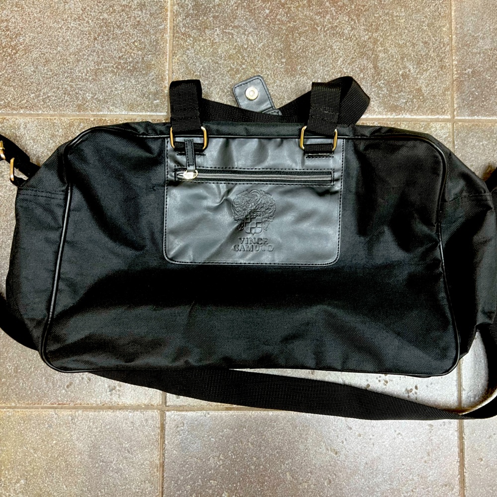 Vince Camuto vinyl shoulder bag.